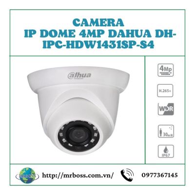  Camera IP Dome 4MP Dahua DH-IPC-HDW1431SP-S4