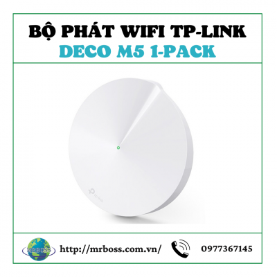 ộ phát wifi TP-Link Deco M5 1-Pack (Chuẩn AC/ AC1300Mbps/ 4 Ăng-ten ngầm/ Wifi Mesh/ 25 User)