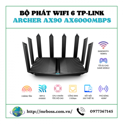Bộ phát wifi 6 TP-Link Archer AX90 AX6000Mbps 