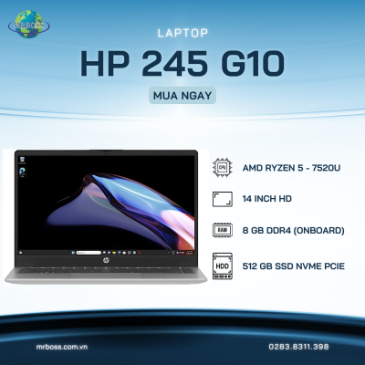 Laptop HP 245 G10 R5 7520U/8GB/512GB/Win11 (8F155PA)