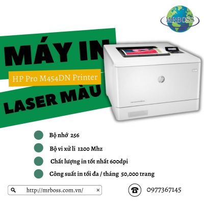  Máy in HP laser màu Pro M454DN Printer ( mạng có dây , 2 mặt )