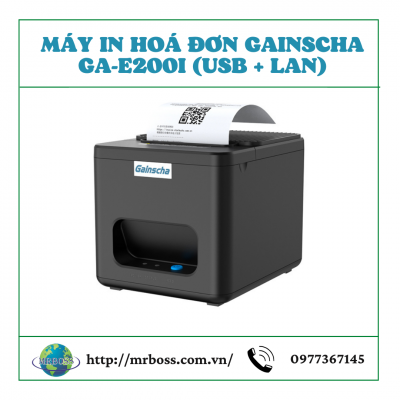 Máy in hoá đơn Gainscha GA-E200I { USB LAN}