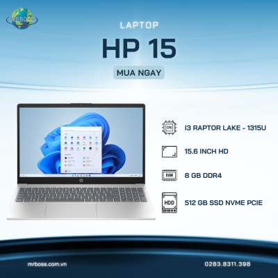 Laptop HP 15 fd0304TU i3 1315U/8GB/512GB/Win11 (A2NL5PA)